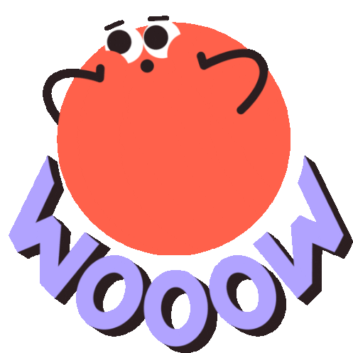 Surprised Circle Says Wow Sticker - Shapemates Wow Cute Stickers