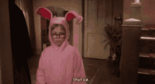 Ralphie Pink Bunny GIF - Ralphie Pink Bunny Shut Up GIFs