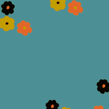 a blue background with arabic writing and flowers