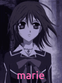 a picture of a girl with the word marie on it