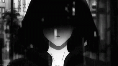 tyan chan manga art anime dark white аниме  Sad Anime Black  White   500x433 PNG Download  PNGkit