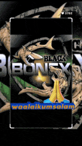 a phone screen with a picture of a shark and the words black bonex on it