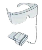 a drawing of a pair of glasses with a cord attached to it