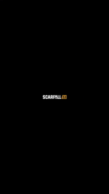 scarfall 2.0 logo on a black background with a yellow border