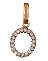 a gold ring with a circle surrounded by diamonds on a white background