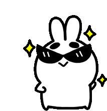 White Rabbit Cool Sticker - White Rabbit Cool Cute - Discover & Share GIFs