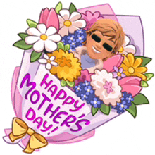 a bouquet of flowers with the words happy mother 's day on it