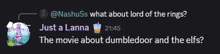 a screenshot of a conversation between @nashuss and just a lanna