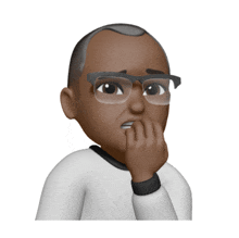 a cartoon of a man with glasses covering his mouth