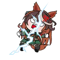 a cartoon drawing of a girl with brown hair and a red angry face