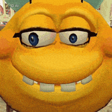 a close up of a cartoon smiley face with the word ai on the bottom