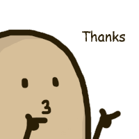 Thank You Kawaii Potato Sticker