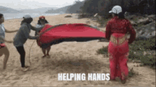 Helping Hands Putting Up A Tent GIF - Helping Hands Putting Up A Tent Group Work GIFs