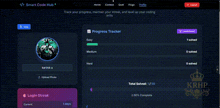 a screenshot of the smart code hub progress tracker page