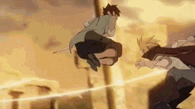 Neko Makenki Anime Catched On Rope GIF | GIFDB.com