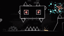 a video game with a lot of triangles and circles