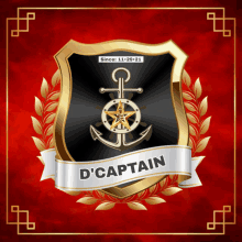 a shield with an anchor and the name d ' captain