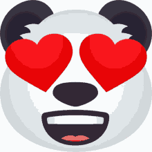 in love panda joypixels set my eyes for you love at first sight