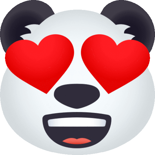 In Love Panda Sticker - In Love Panda Joypixels Stickers