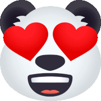 In Love Panda Sticker - In Love Panda Joypixels Stickers
