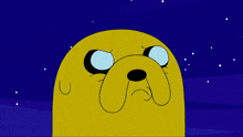 a close up of a cartoon character 's face with a blue background