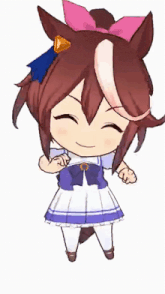 a cartoon character with a pink bow on her hair