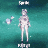 a sprite party advertisement with a girl in a maid costume