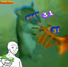 a computer generated image of a rat with the words 9gay 31 on it