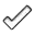 a black and white drawing of a check mark on a white background .