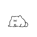a black and white drawing of a cat laying down on a white background .