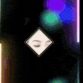 a colorful background with a square with a picture in it