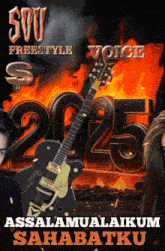 a poster for a freestyle voice show with a guitar
