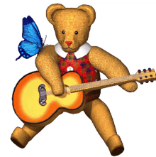teddy bear butterfly guitar teddy bear guitar teddy bear playing guitar