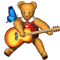 Teddy Bear Butterfly Sticker - Teddy Bear Butterfly Guitar Stickers