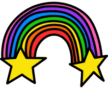 rainbow pride colors stars estrella