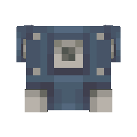 a blue block with a square in the middle