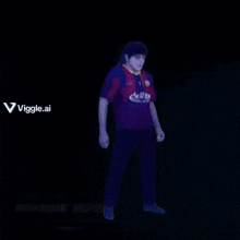 a man in a barcelona shirt is dancing