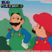 a cartoon of mario and luigi from the super mario world