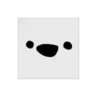a black and white drawing of a square with two holes in it .