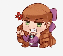 a cartoon drawing of a girl with a red j on her head