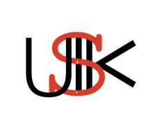 a black and red logo that says uk