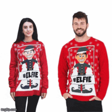 Couples Ugly Christmas Sweaters GIF - Couples Ugly Christmas Sweaters GIFs