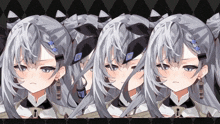 a row of anime characters with the number vii on their head