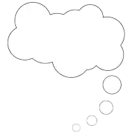 a thought bubble in the shape of a cloud