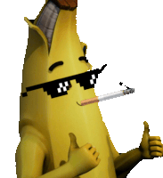 Banana Cigarette Sticker - Banana Cigarette Smoking Stickers
