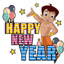 happy new year chhota bheem hny happy new year2023 green gold animation
