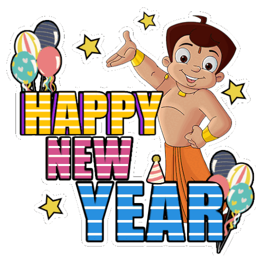 Happy New Year Chhota Bheem Sticker - Happy New Year Chhota Bheem Hny Stickers
