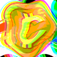 a colorful drawing of a heart with a rainbow colored background