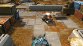 a video game is being played and a tank is being destroyed by another tank ..