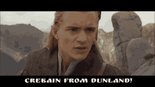 a picture of a man with the words crebain from dunland on it
